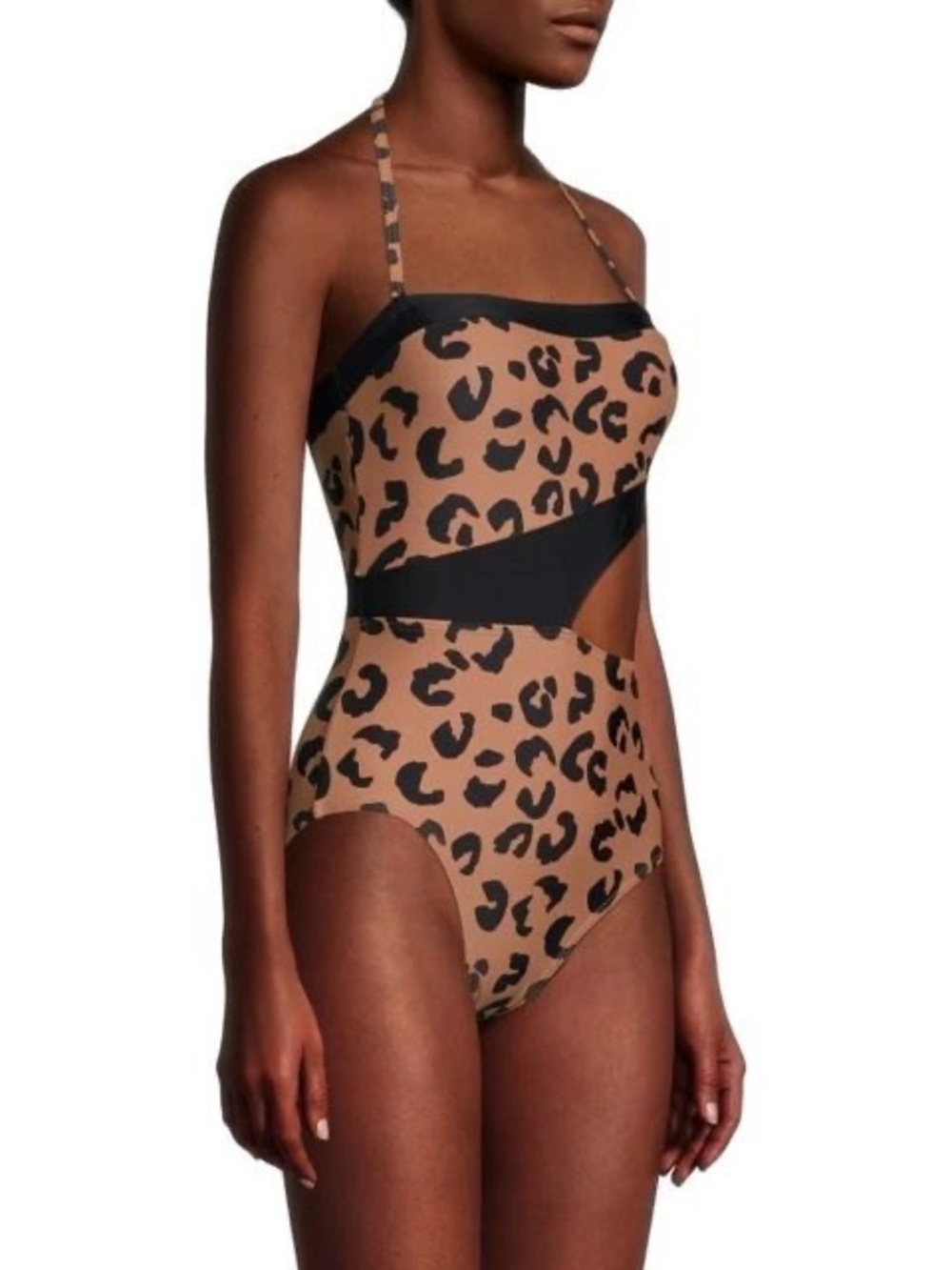 DKNY Tan and Black Leopard One-Piece Swimwear Size 8 - Picture 7 of 8